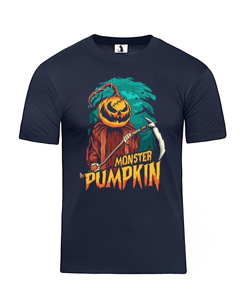 Футболка Monster Pumpkin unisex классического прямого кроя белая