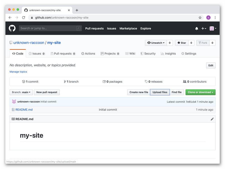 Репозиторий GitHub, куда можно загружать работы для портфолио