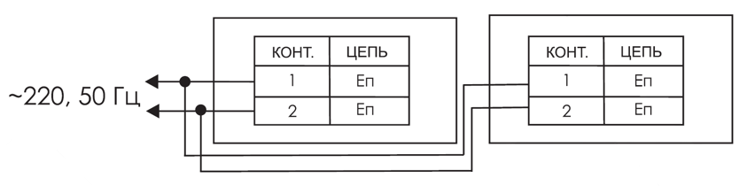 Схема подключения пожарного светоуказателя выход 220В ЛЮКС-220-Д