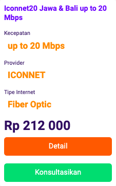 Paket Internet Iconnet20 Jawa & Bali 20