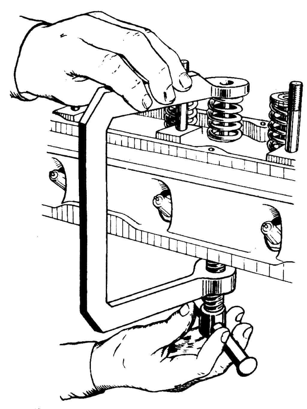 Снятие клапанных пружин