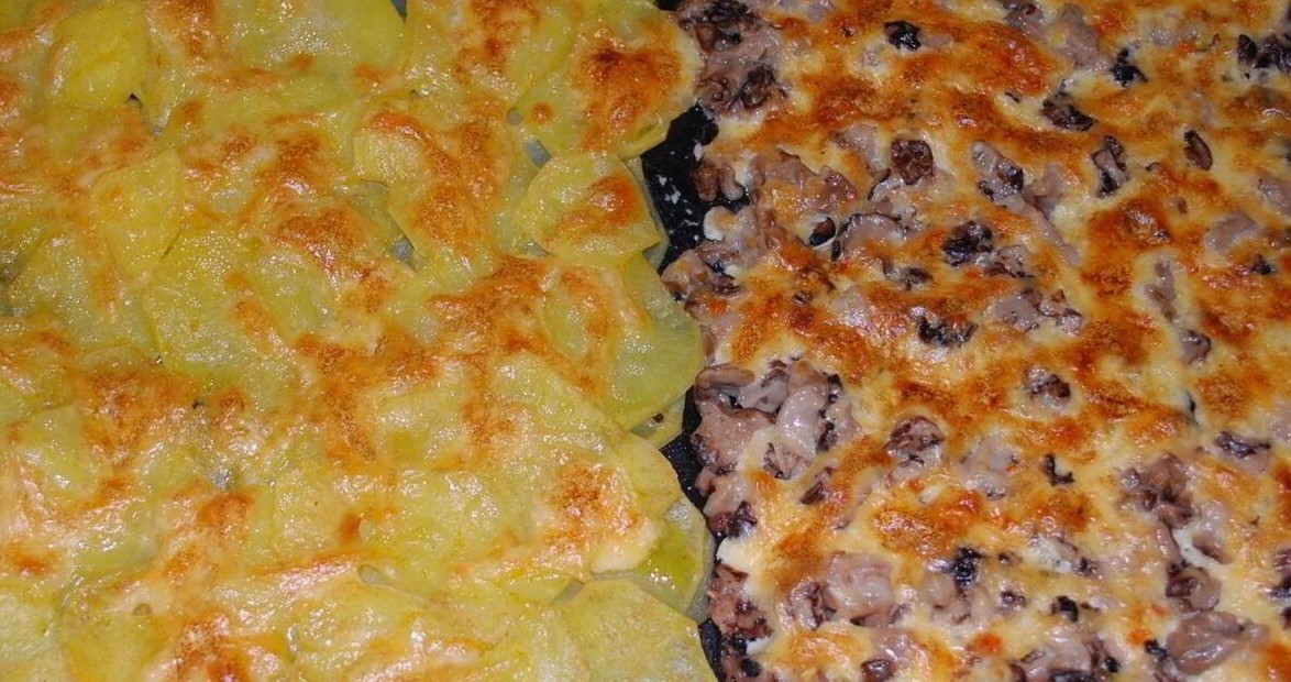 Сморчки запеченные под картофельной шубой