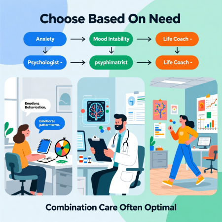 <img src="online-mental-health-2026-guide.jpg" alt="Online mental health treatment 2026: differences between psychologist, psychiatrist and coach">