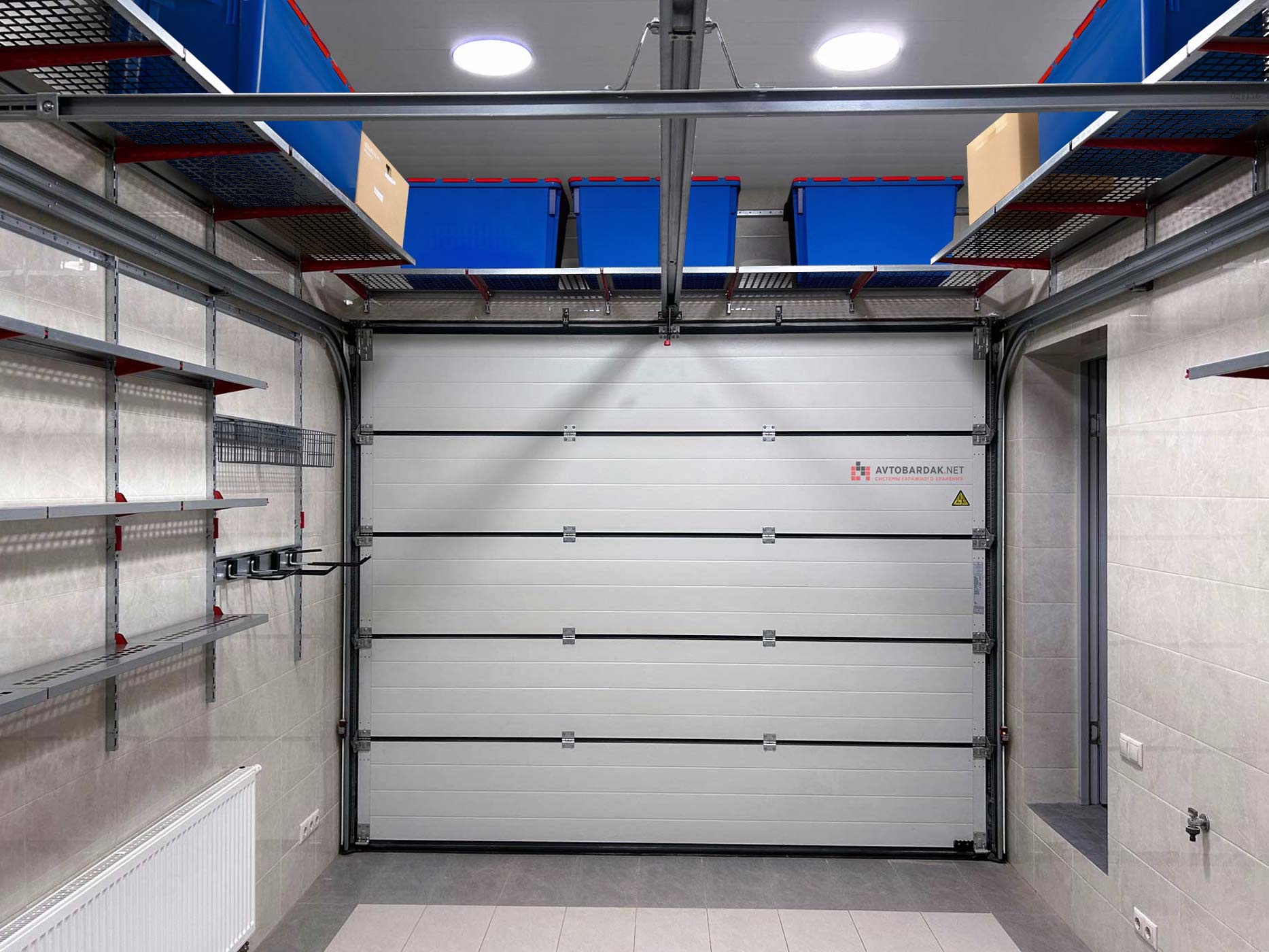 Полки над воротами гаража