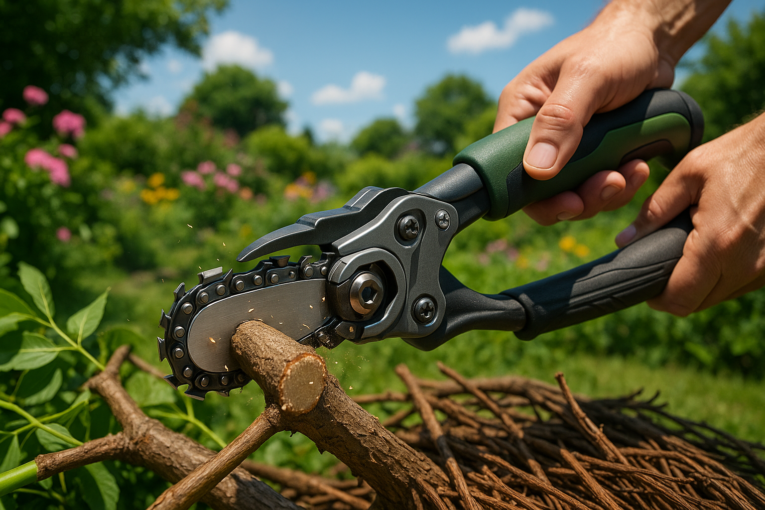 Мини сучкорез аккумуляторный для сада