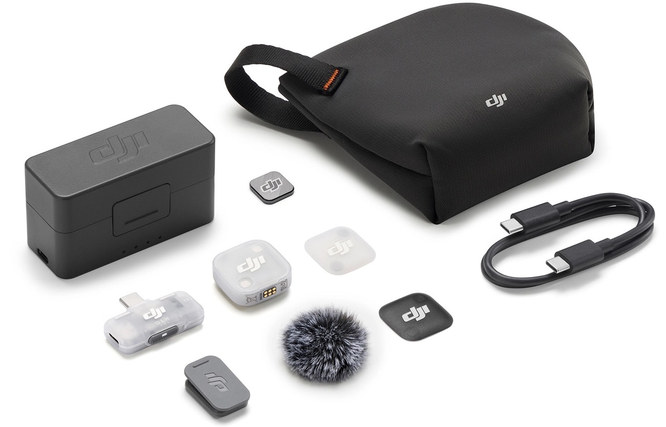 Комплектация DJI Mic Mini 2 (1 TX + 1 Mobile RX + Charging Case):
