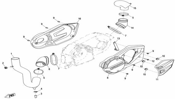 CVT AIR PIPE&SIDE COVER X8