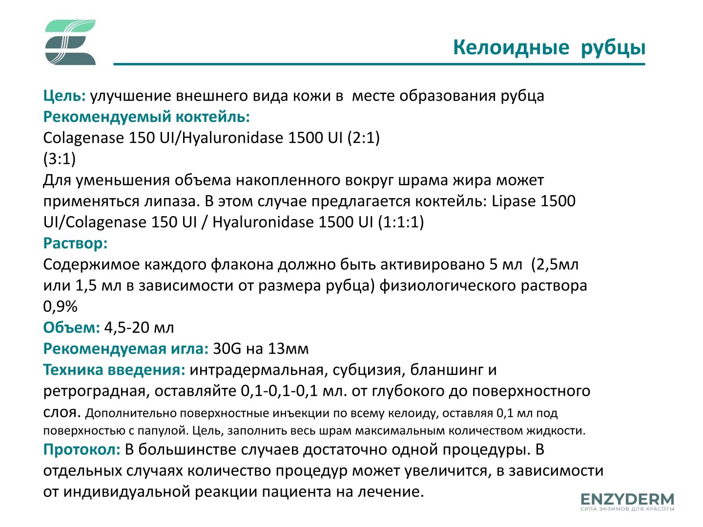 Hyaluronidase 1500 UI Enzyderm