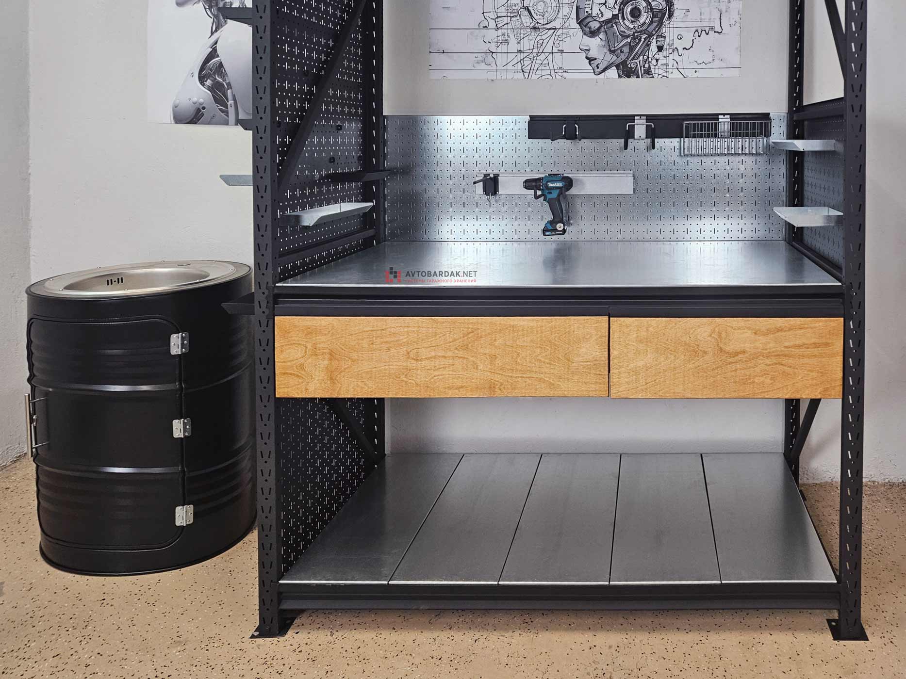 Верстак стеллаж в гараж