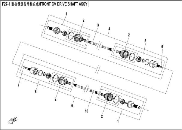 FRONT CV DRIVE SHAFT ASSY(ODM) X8