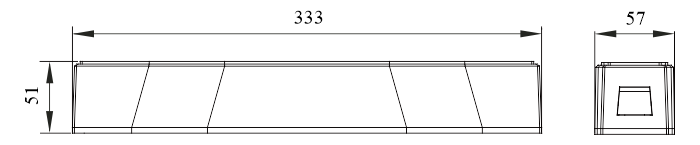 Чертеж аварийного светильника Moncato OT827-2489 IP65 BLACK в корпусе черного цвета