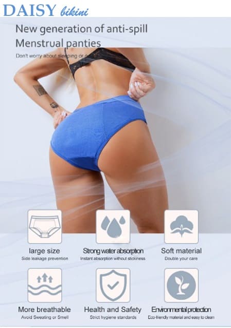 Менструальные трусы Daisy_Bikini_синие__качественные_материалы