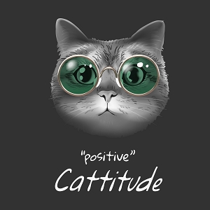 Принт с котом Positive Cattitude