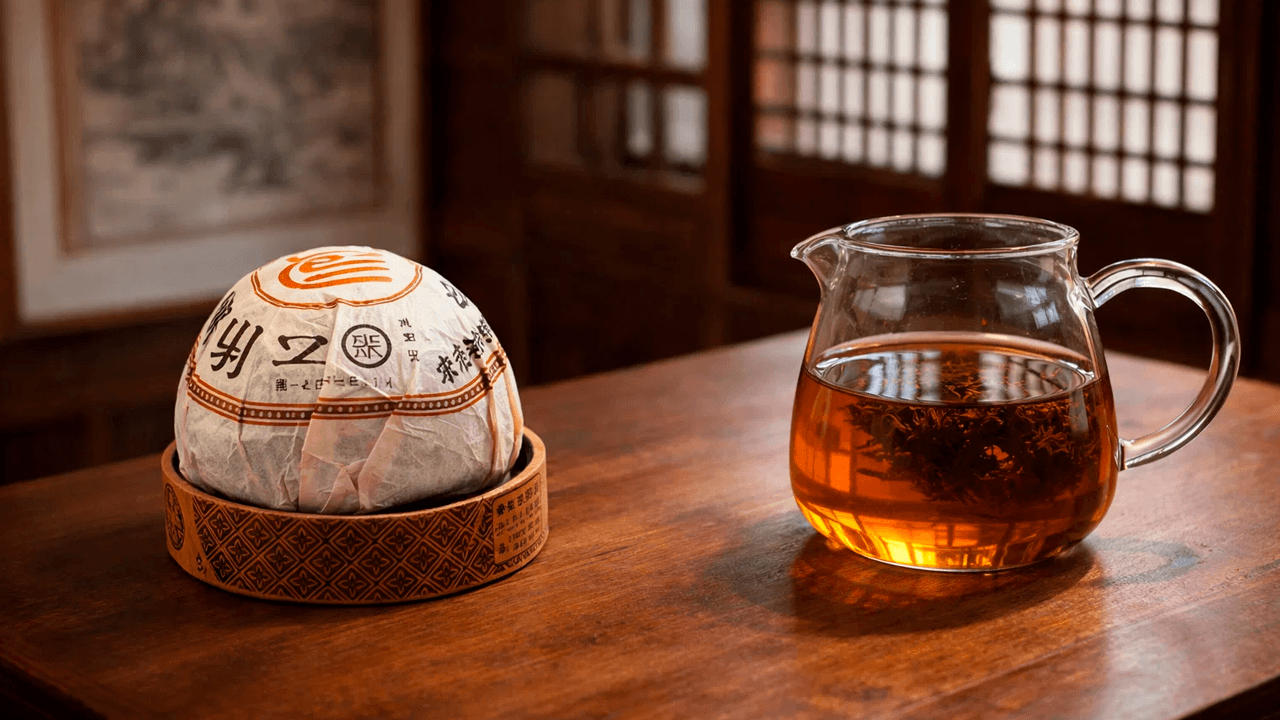 Чай Шу пуэр 2006 на столе Чай Шу пуэр 2006 на столе