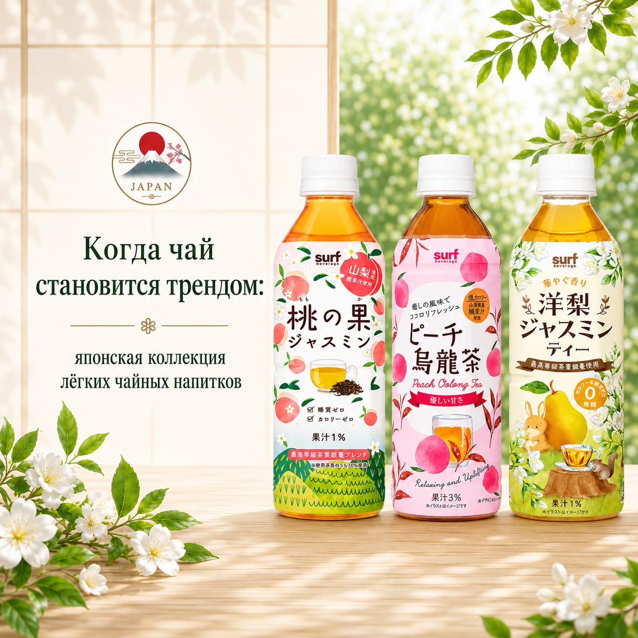 Низкокалорийный чай из Японии в бутылке