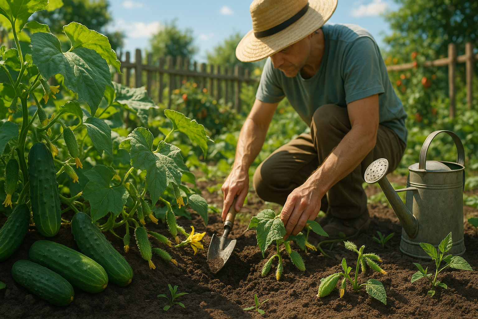 Уход за огурцами в открытом грунте для богатого урожая