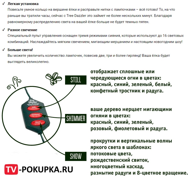 Конусная Гирлянда Tree Dazzler -  на новогоднюю елку 