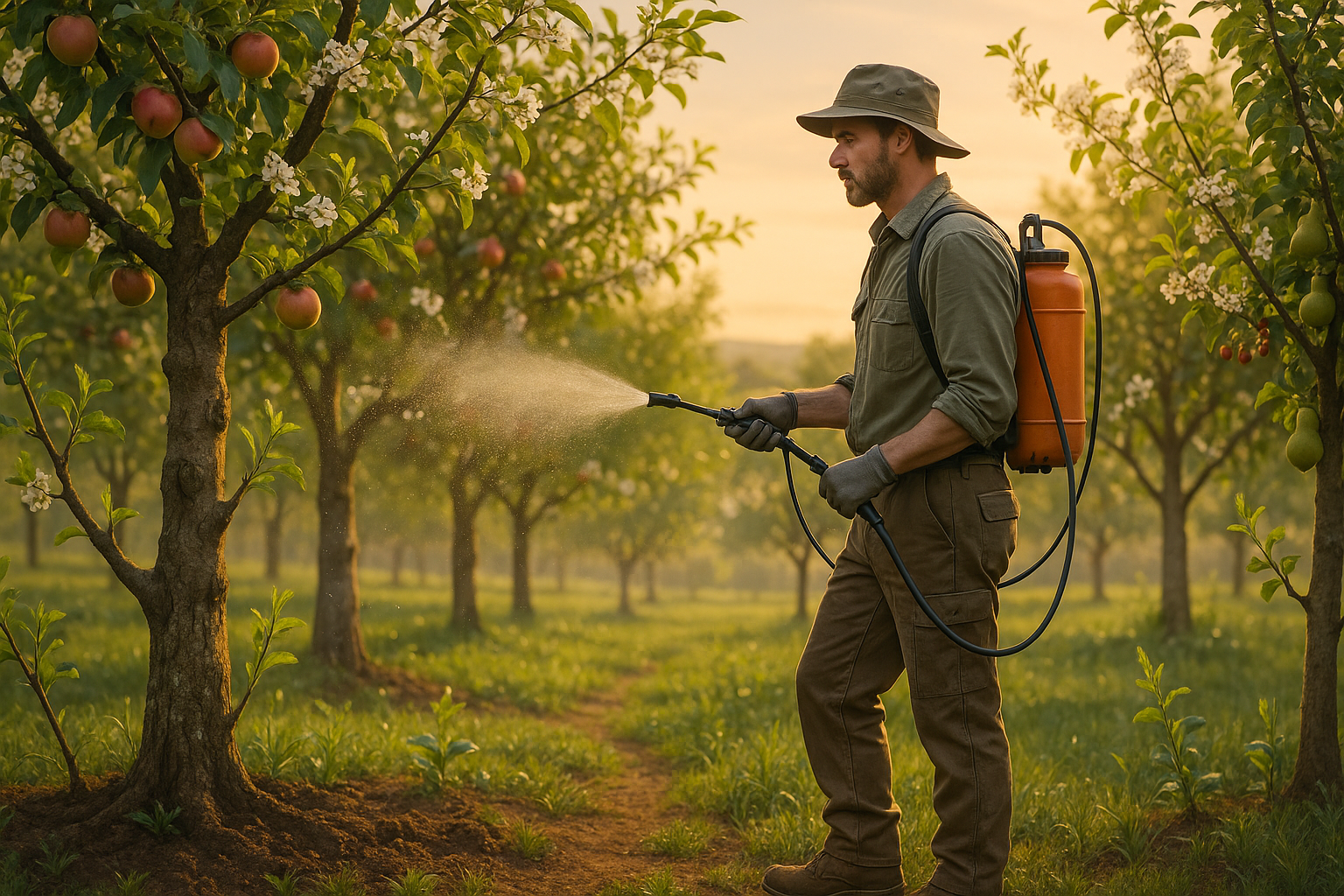 Опрыскивание плодового дерева от парши раствором бордоской жидкости