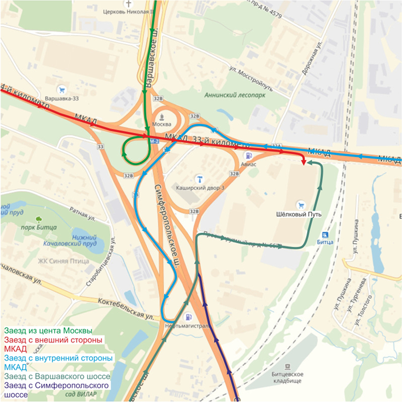 Карта москва автовокзал битца