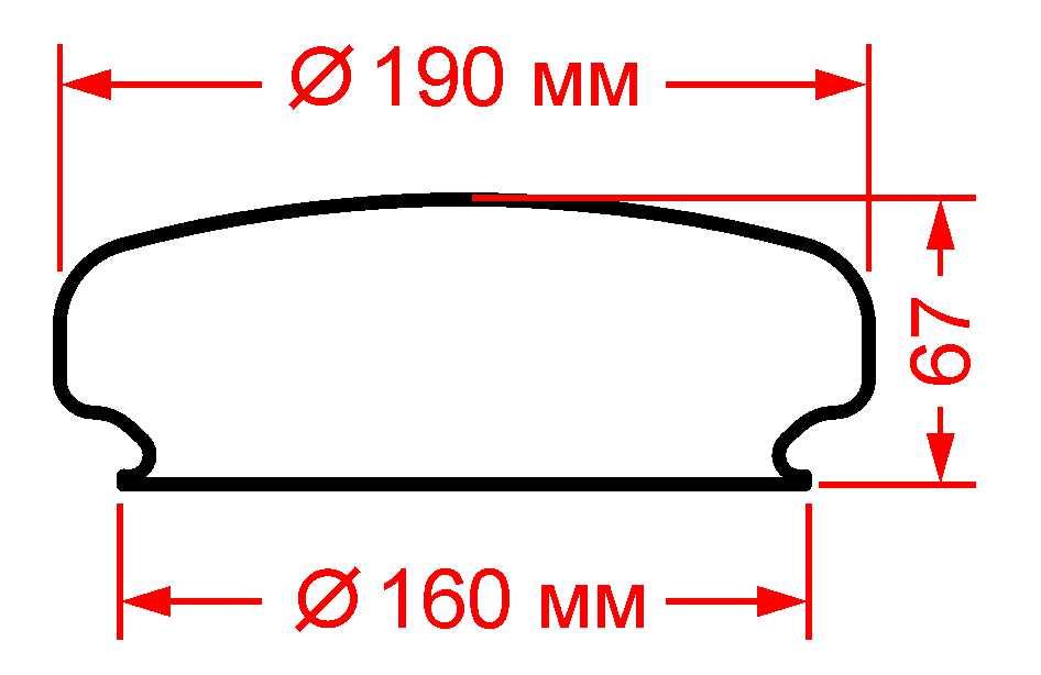 Габаритные размеры рассеивателя 815.00.03 - стекла судового светильника СС-815