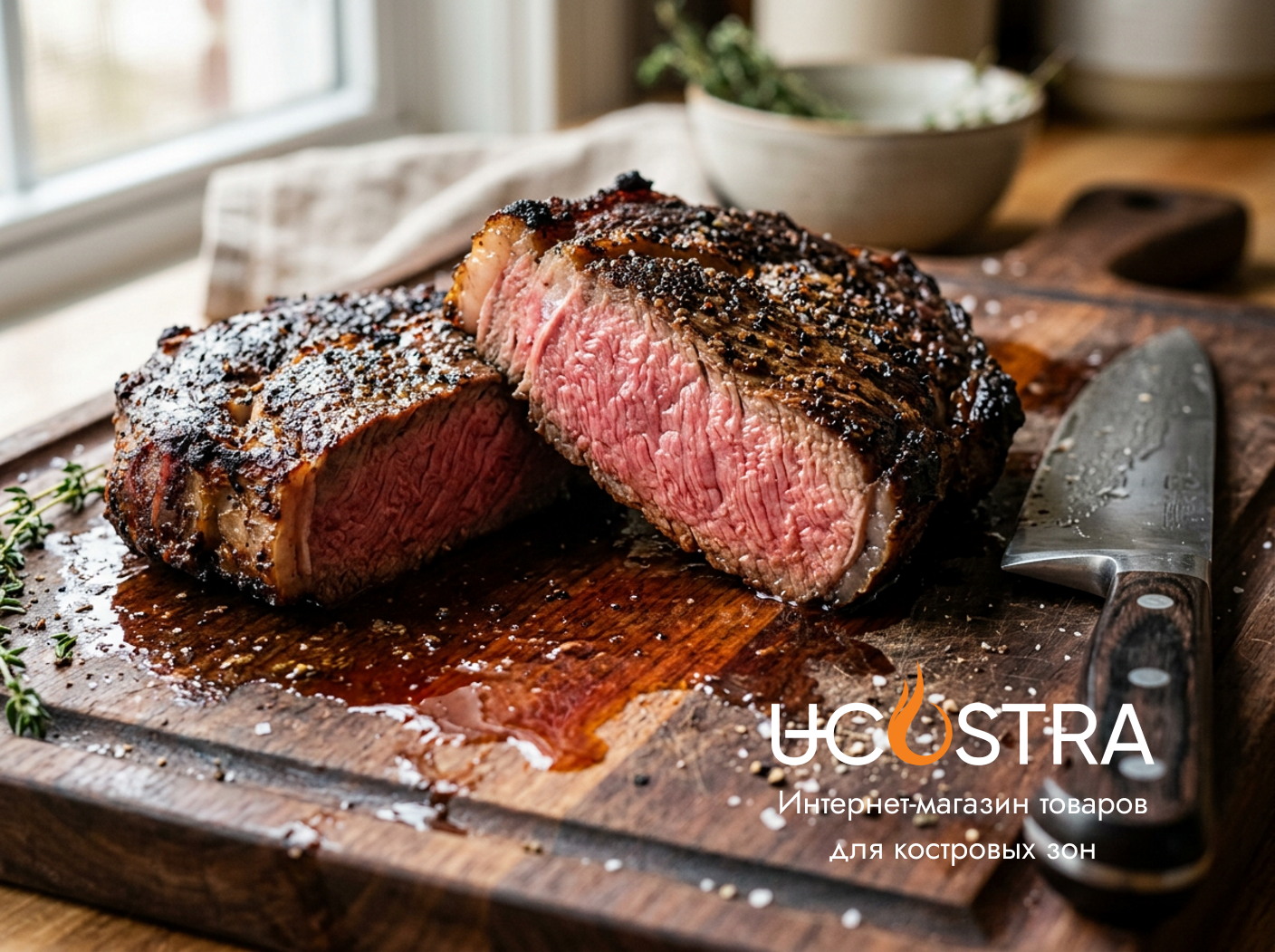 говядина medium rare разрез