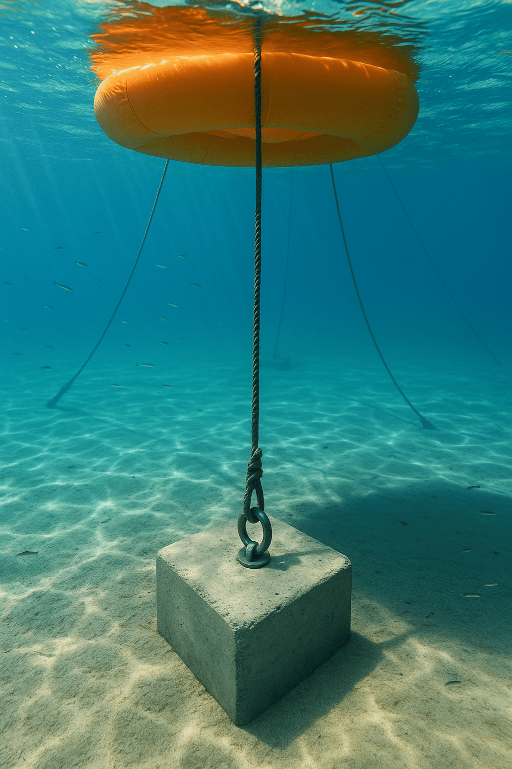 Установка аквапарка на воде - схема