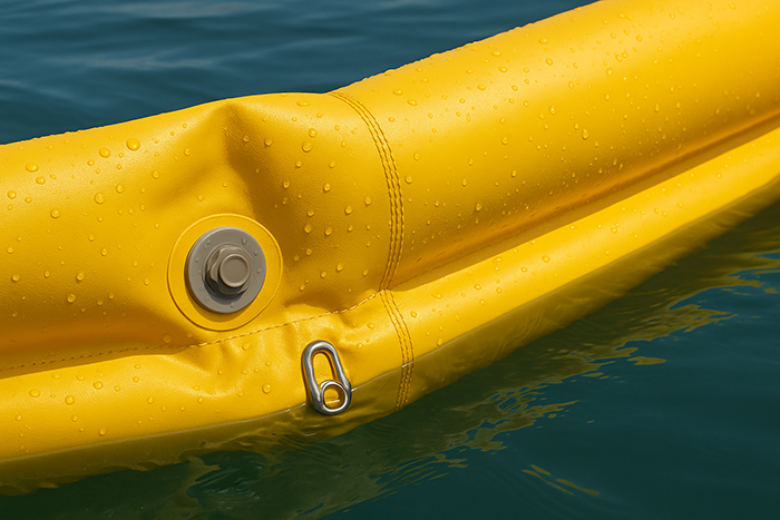 Крупный план надувного бонового ограждения