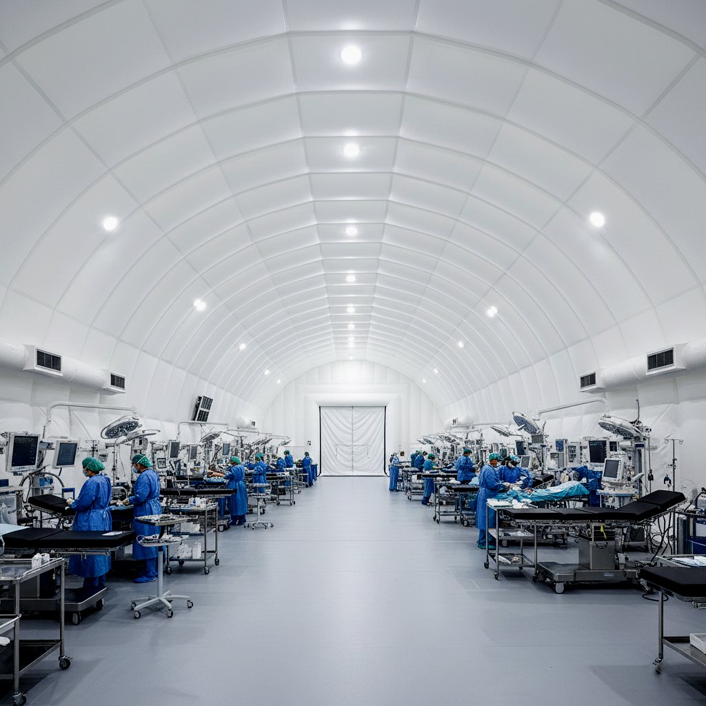 Интерьер пневмокаркасного госпиталя