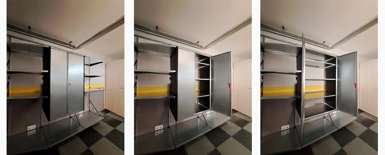 Шкаф-системы-IF Гаражный шкаф IF с закрытыми дверцами для безопасного и аккуратного хранения