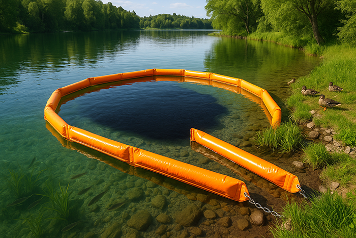 Боны локализовали разлив нефти