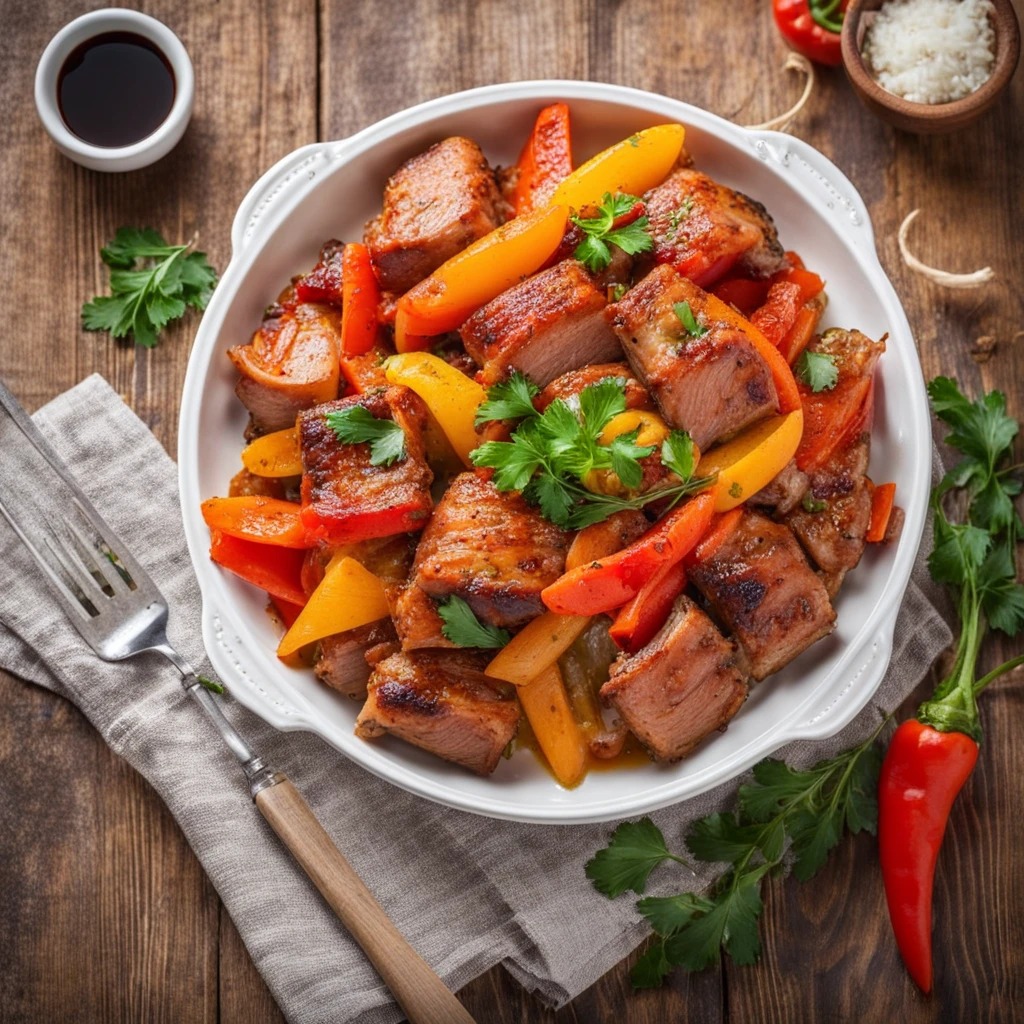 свинина с овощами