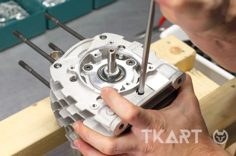 Откручивание болтов картера мотора TM Mini 60cc