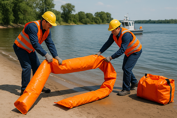 Развёртывание бонового ограждения