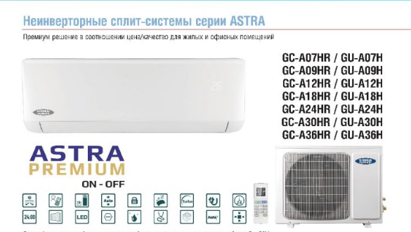 Модельный ряд настенных кондиционеров General Climate