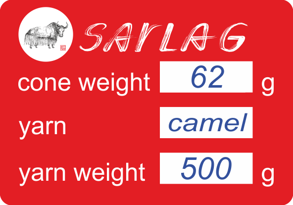 camel yarn cone label