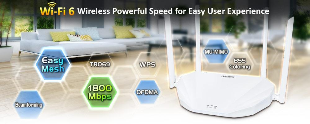 Гигабитный маршрутизатор Wi-Fi 6 Planet WDRT-1800AX