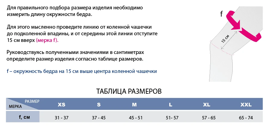 Как подобрать размер ортеза коленного M.4s comfort