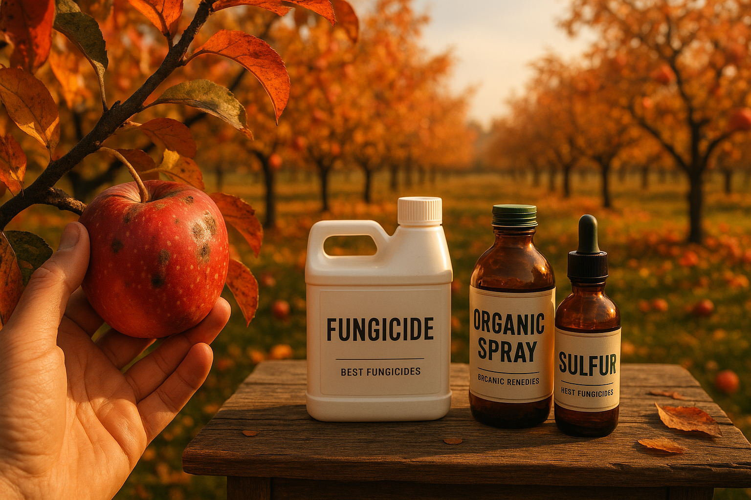 Яблоня с листями и пятнами парши — обработка препаратом против парши