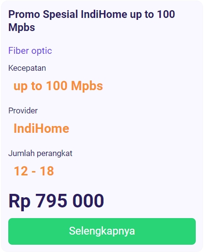 Promo Spesial IndiHome up to 100 Mpbs