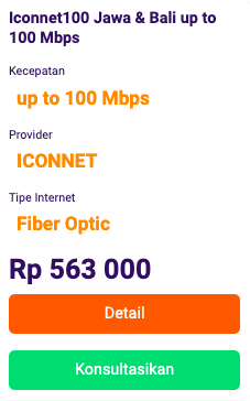 Paket Internet Iconnet100 Jawa & Bali 100