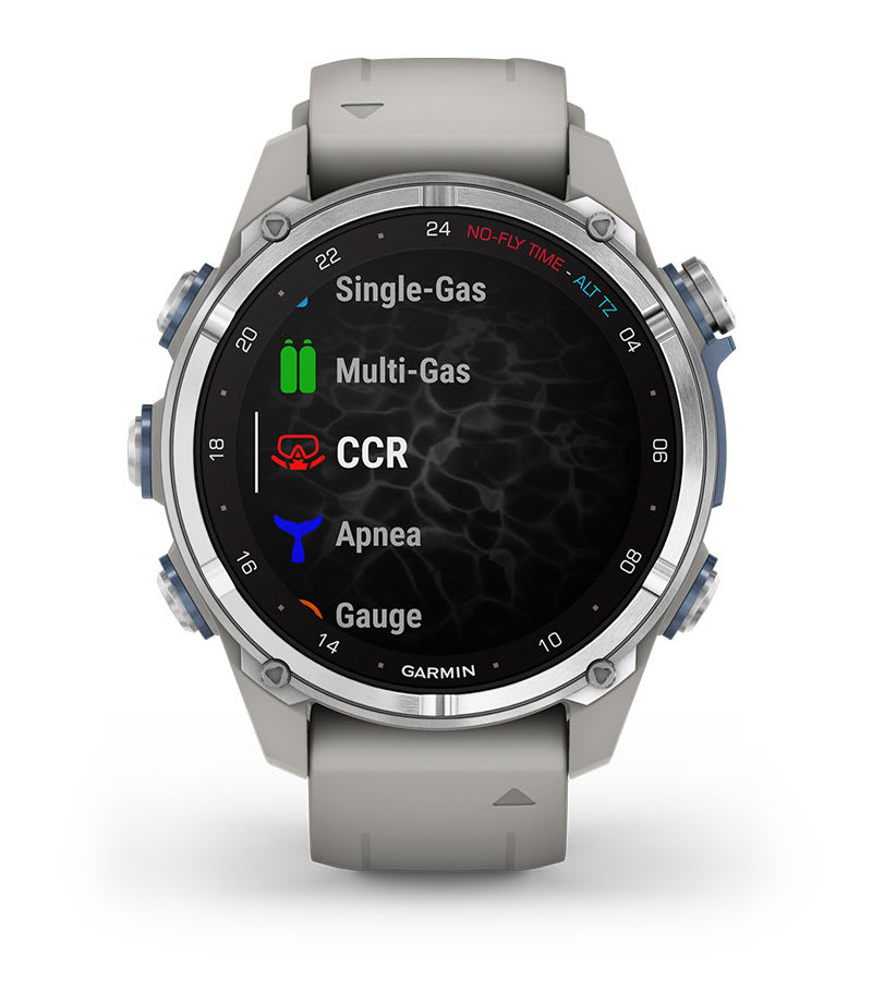 Умные часы Garmin Descent Mk3 (43 мм) из нержавеющей стали с силиконовым туманно-серым ремешком: РЕЖИМЫ ПОГРУЖЕНИЯ