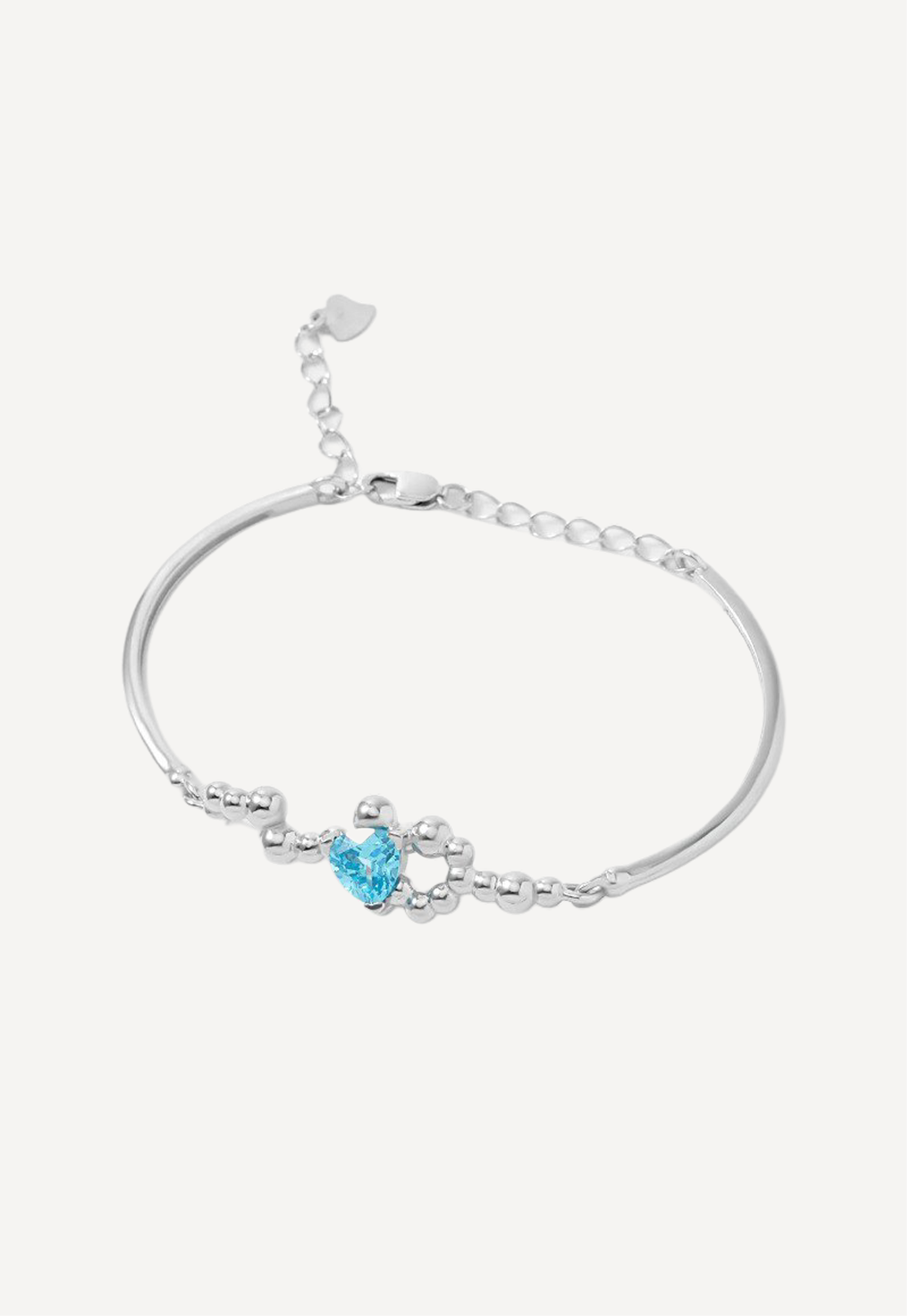 Браслет из серебра с голубым фианитом
