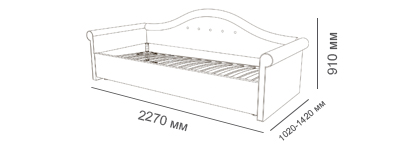 Габаритные размеры кровати Мила