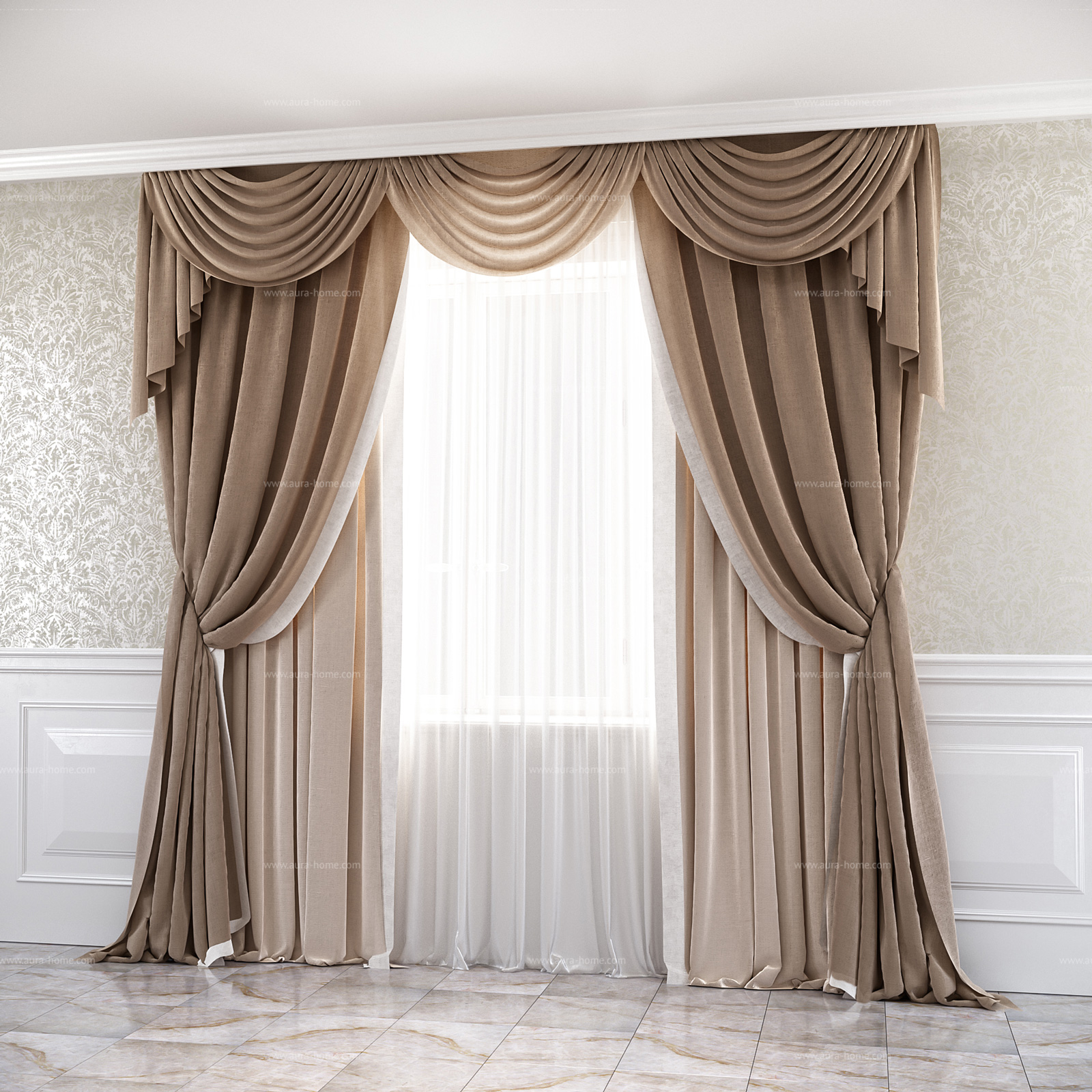 Curtain. Двухцветные шторы Versace gr004. Шторы в гостиную. Шторы с ламбрекеном в гостиную. Портьеры в гостиную.