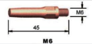 ТЕТ01676 Наконечник контактный E-Cu M6/1,6/45 мм., для ручных сварочных горелок полуавтоматической сварки MIG/MAG типа Panasonic®;