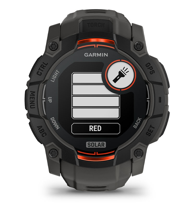 Умные часы Garmin Instinct 3 Solar 50 mm Black with Charcoal Band: ВСТРОЕННЫЙ LED-ФОНАРЬ