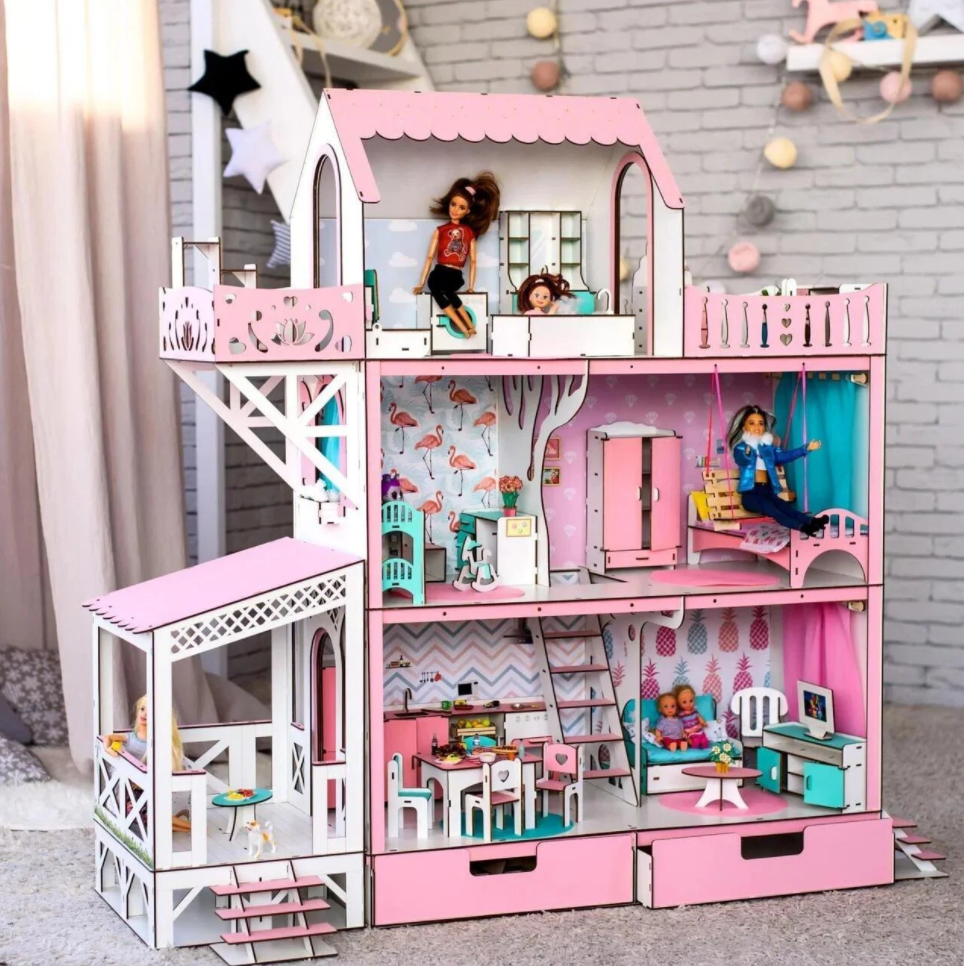 Подарок на новый 2022 год  для девочек — кукольный домки для Барби