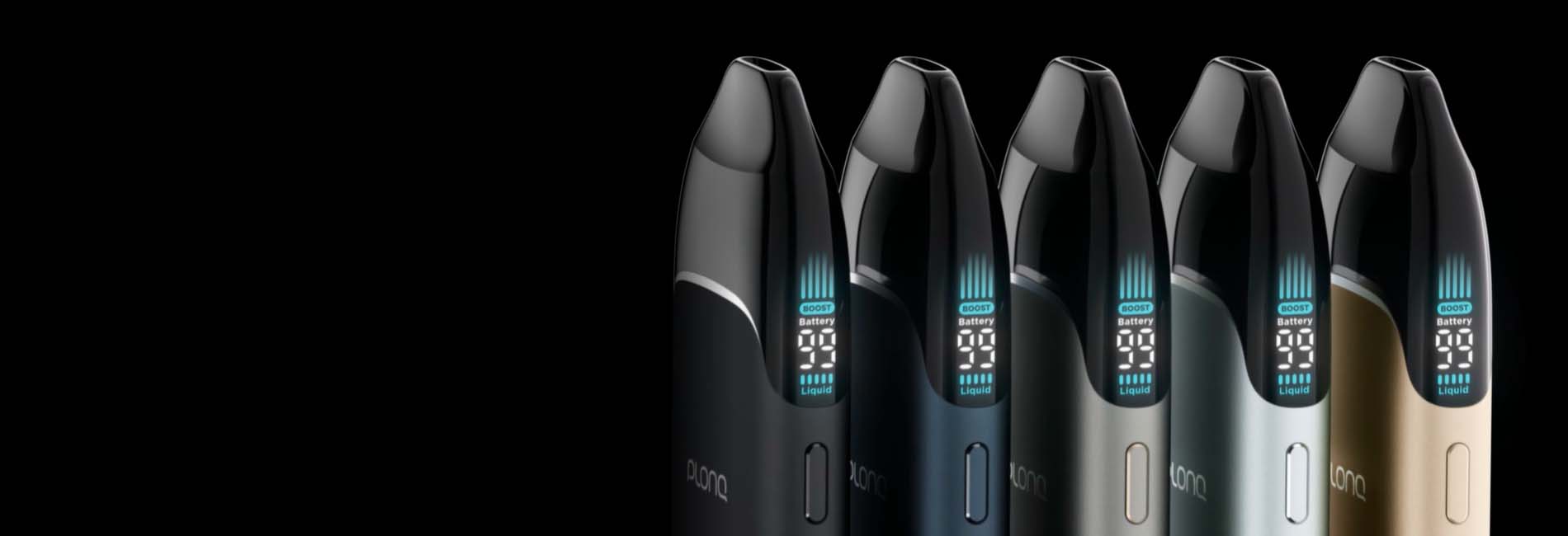 LED дисплей Plonq Prime показывает заряд и остаток жидкости