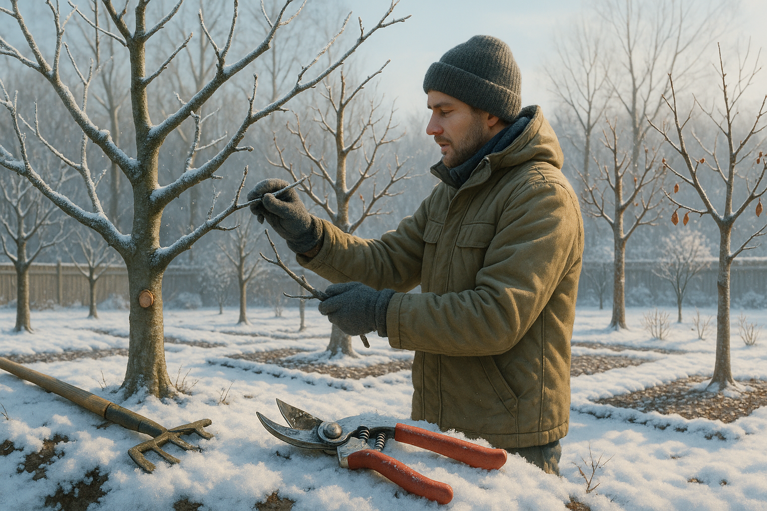 Зимняя защита сада: рыхление почвы, мульчирование и укрытие растений от вредителей и болезней