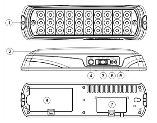 Устройство светодиодного аварийного светильника с аккумулятором ML- 118-30LED 1.8 (JETRON JL 02-30LED)